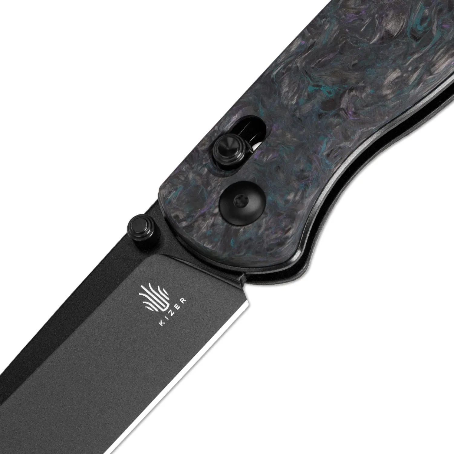 Kizer Drop Bear S35VN Blade Clutch Lock Fatcarbon Handle Ki3619A4 (2.95 Black)
