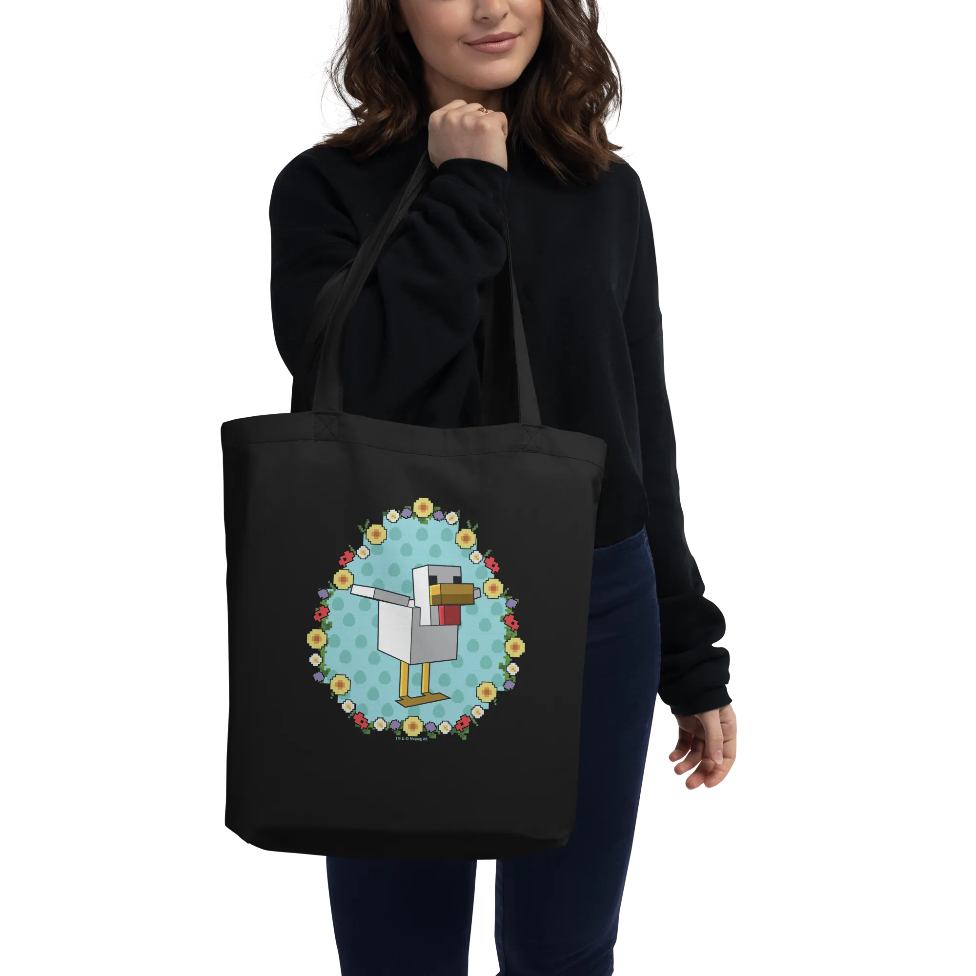 Minecraft Flower Chicken Eco Tote Bag