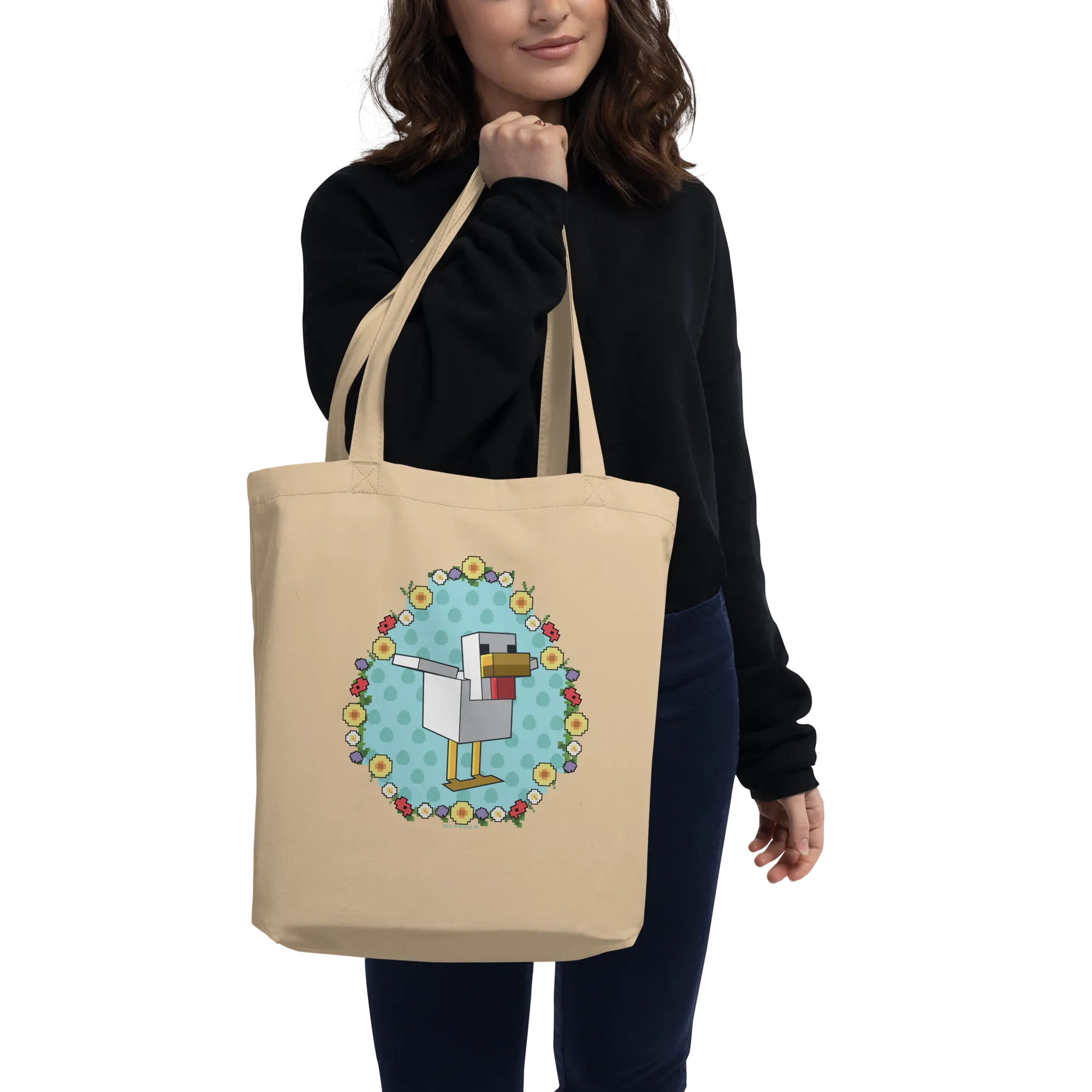 Minecraft Flower Chicken Eco Tote Bag