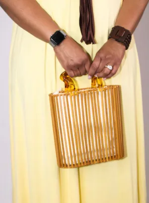 “Tort” Bamboo Woven Clutch