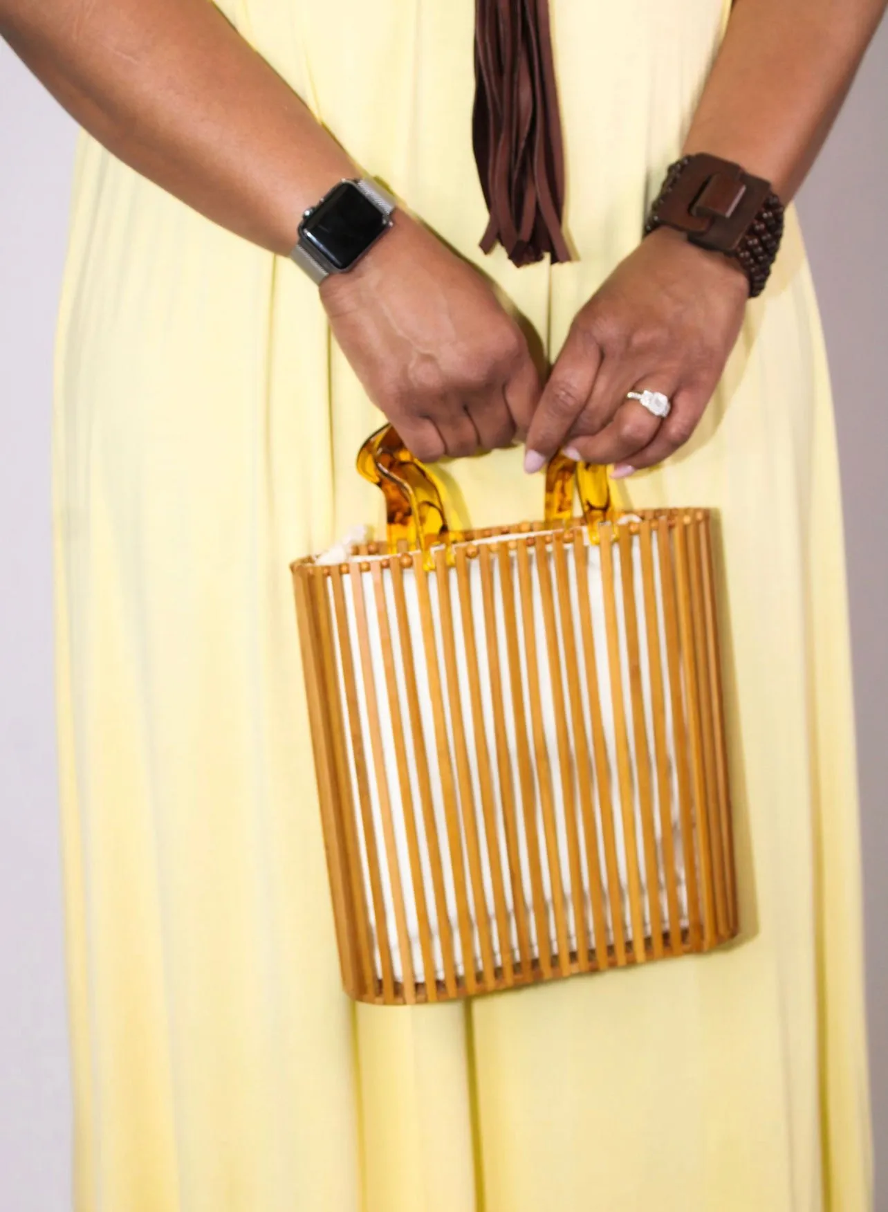 “Tort” Bamboo Woven Clutch